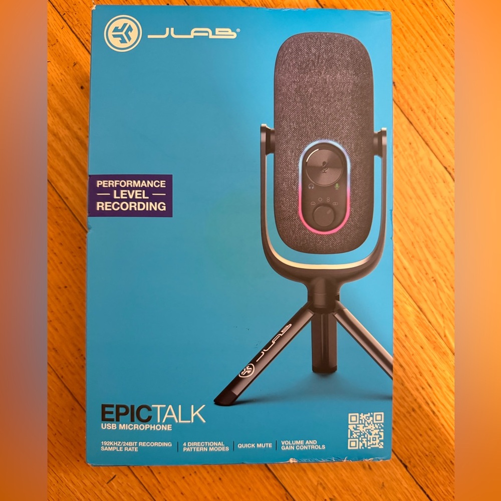 JLab Epic Talk USB Microphone 4 Directional Pattern Modes Performance Level NEW